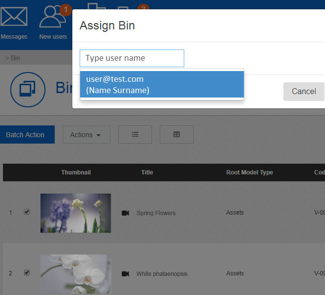 Assign a Clip bin to a specific user